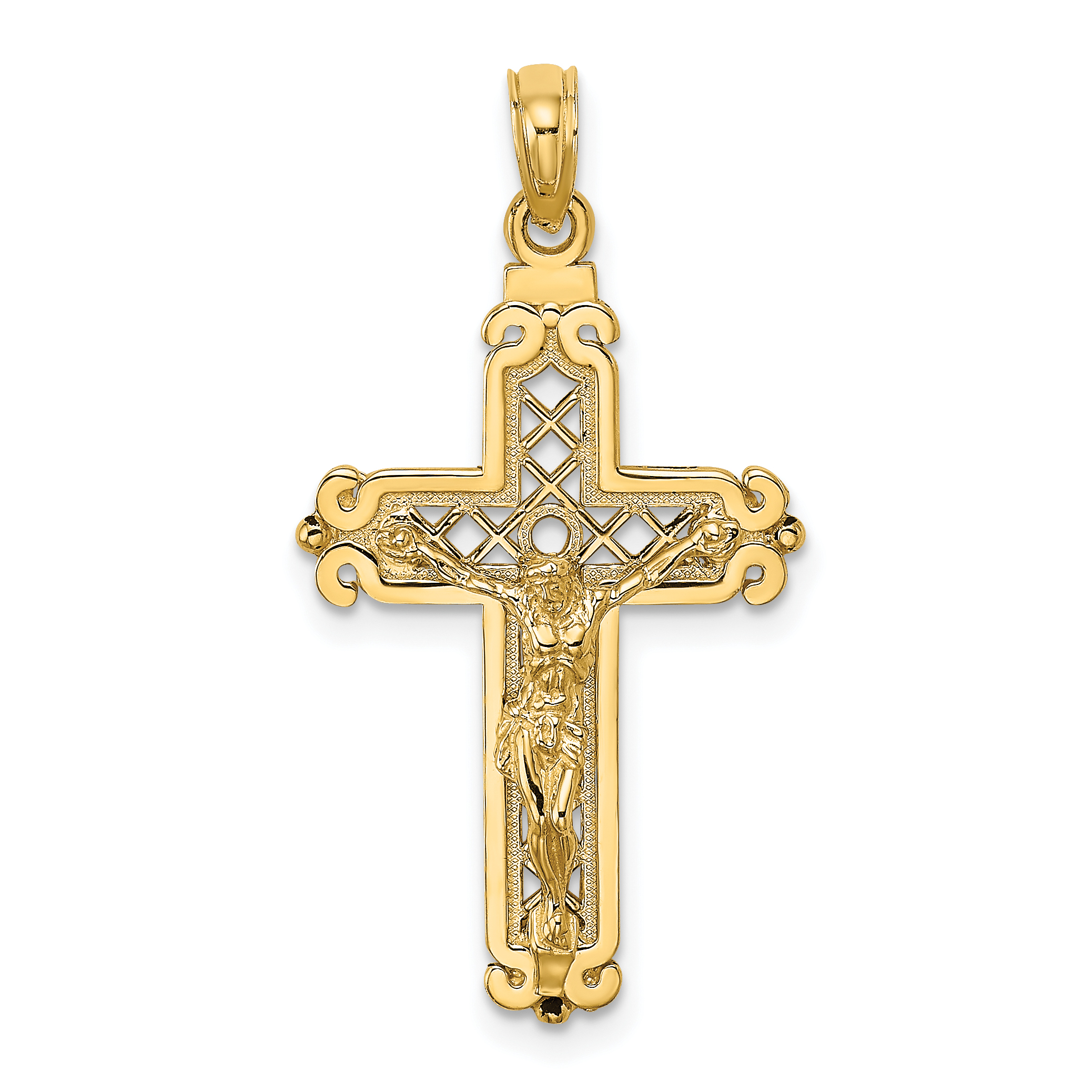 14k Fancy Crucifix Charm (K8549)
