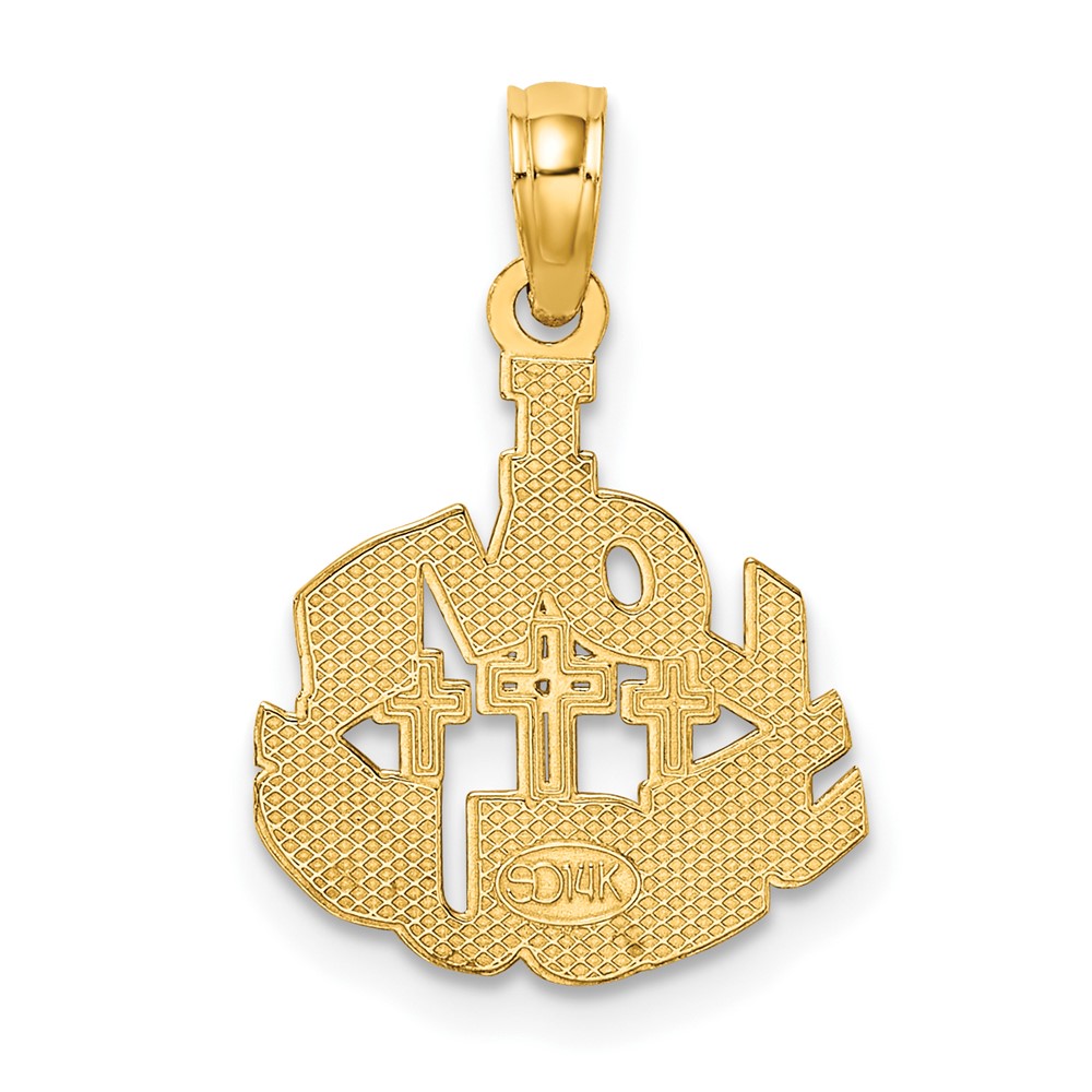 14K I LOVE JESUS Cross Charm (K8557)