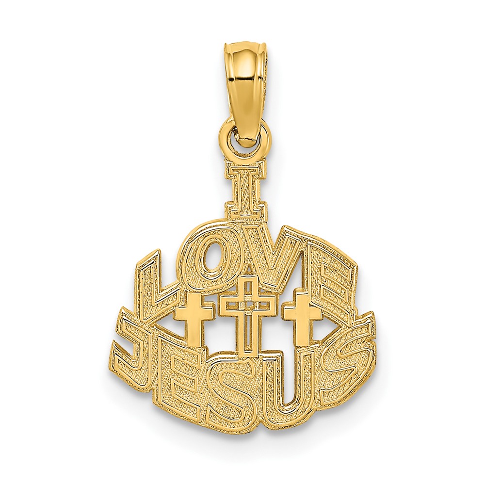 14K I LOVE JESUS Cross Charm (K8557)