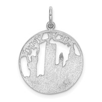 14K White Gold Solid Polished New York Skyline Charm view 3