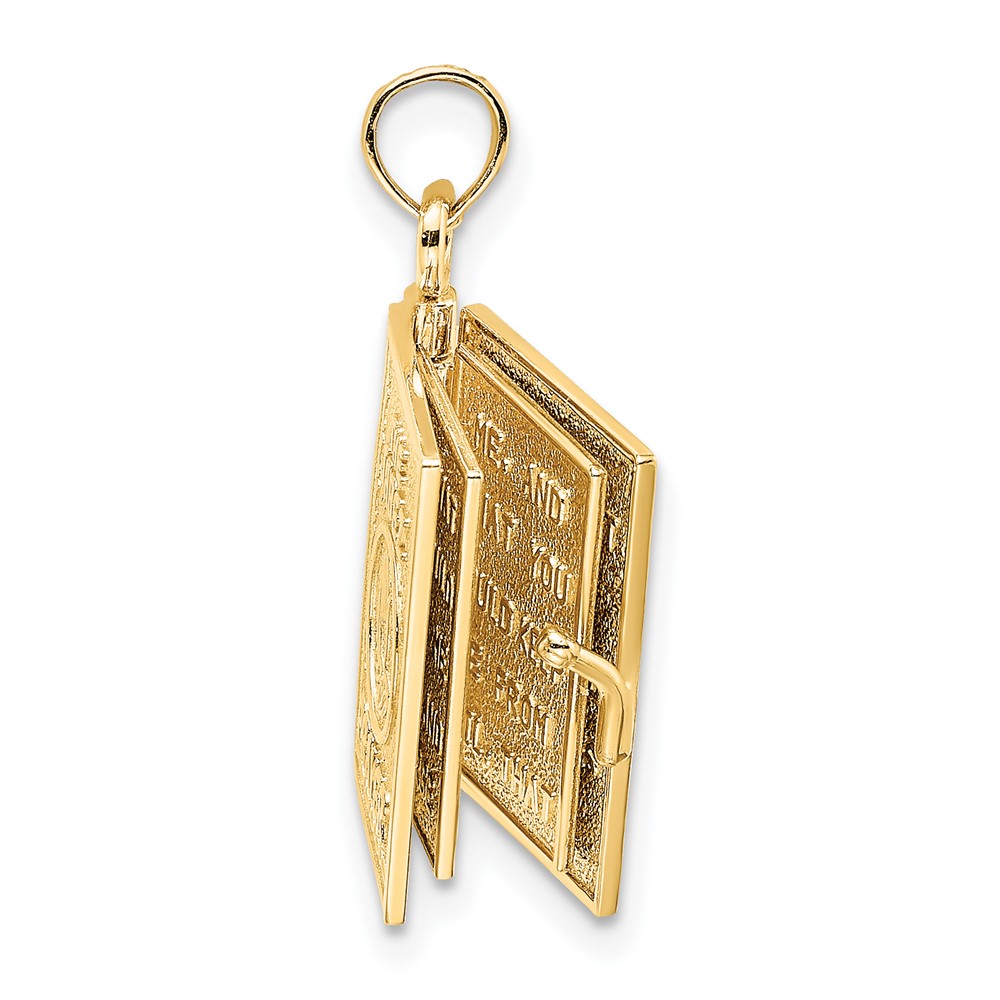 14K 3-D w/ Moveable Pages Prayer Of Jabez Book Charm (K8565)