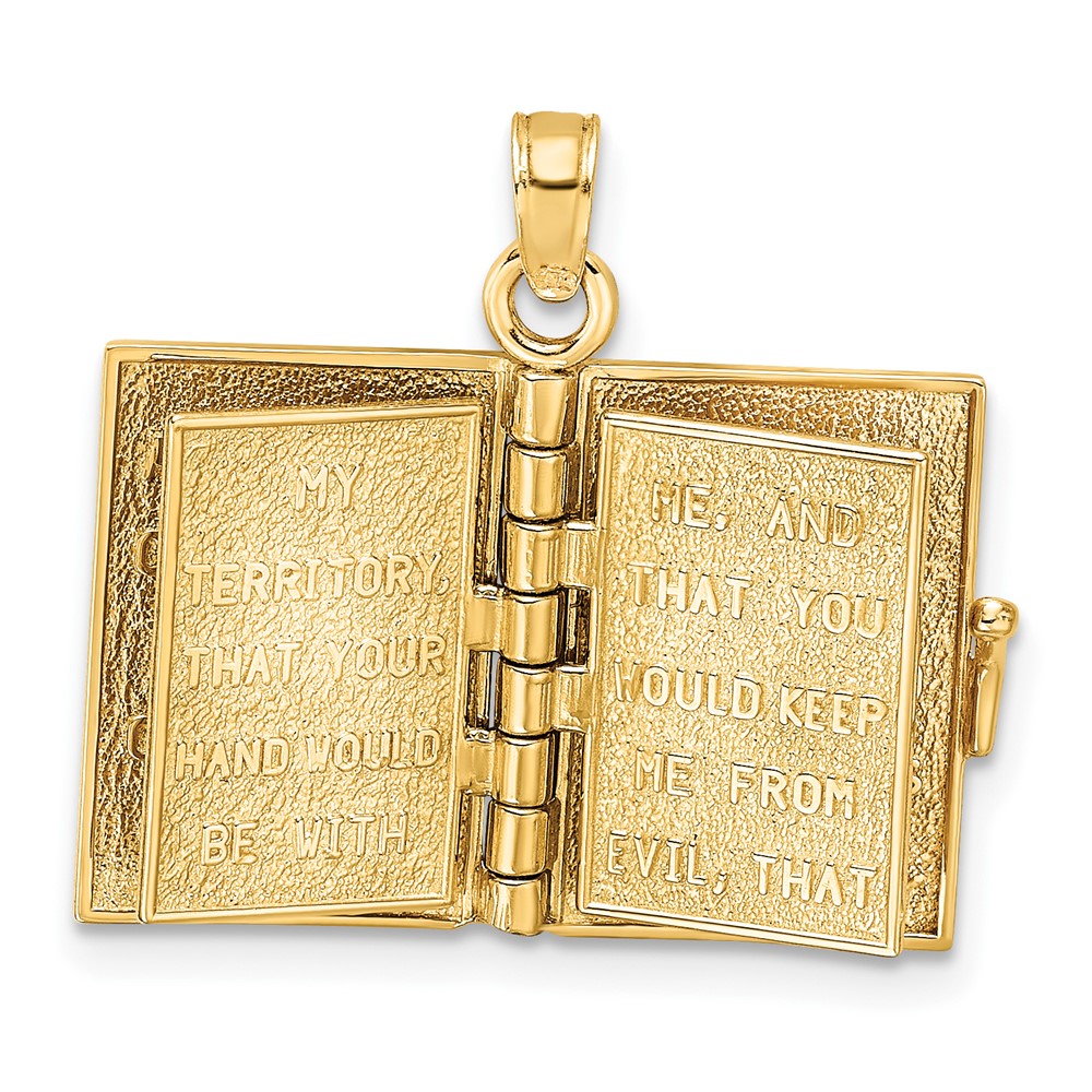 14K 3-D w/ Moveable Pages Prayer Of Jabez Book Charm (K8565)