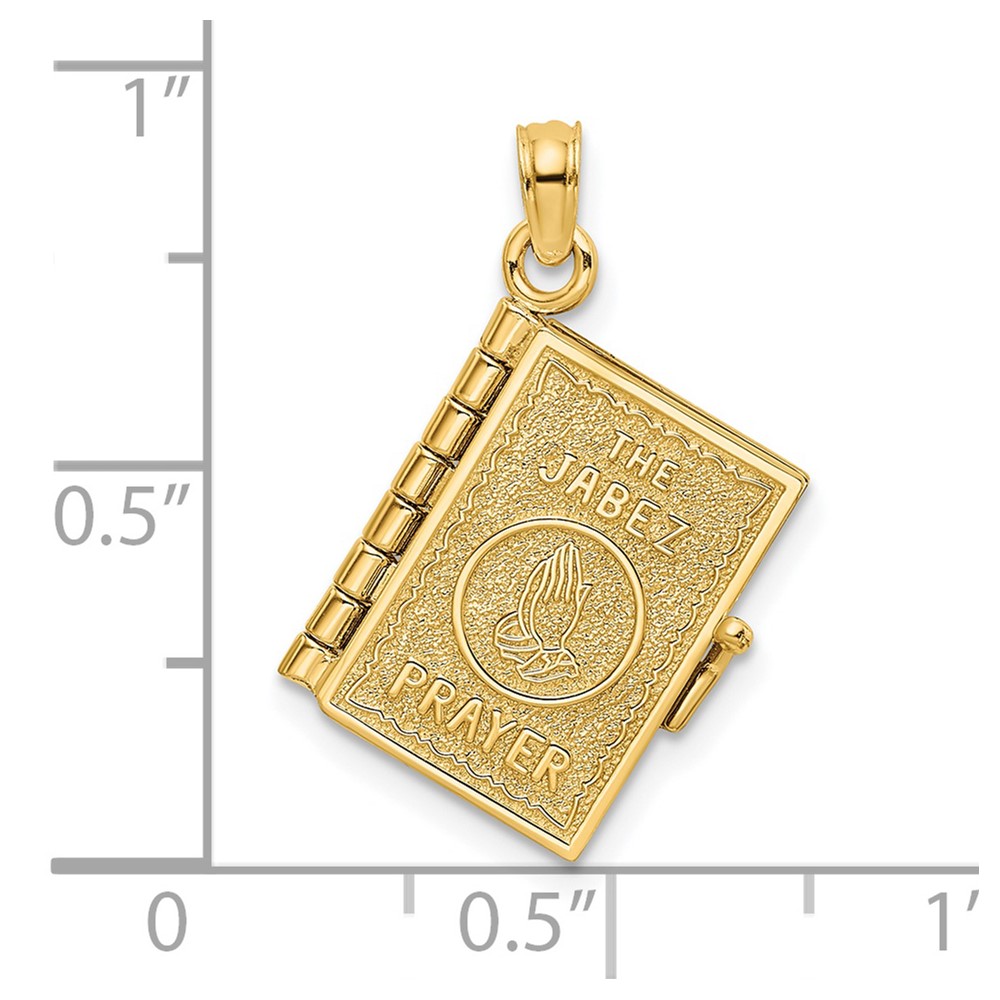 14K 3-D w/ Moveable Pages Prayer Of Jabez Book Charm (K8565)