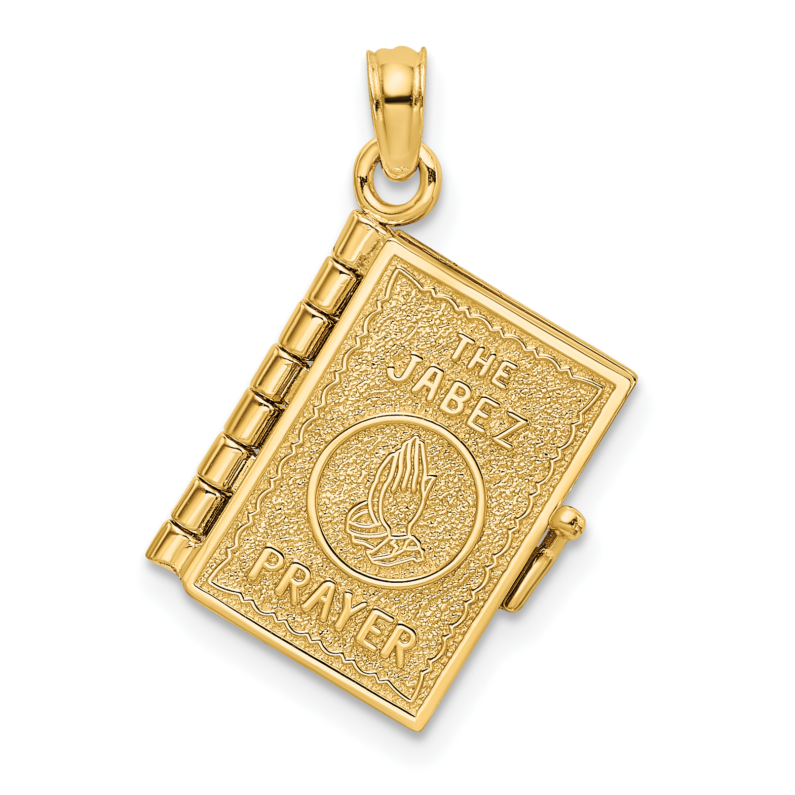 14K 3-D w/ Moveable Pages Prayer Of Jabez Book Charm (K8565)