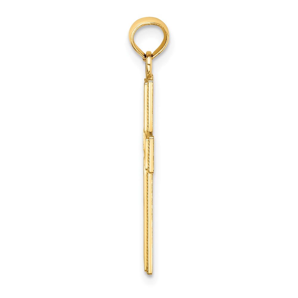 14K Filigree Beaded Outline Cross Charm (K8568)