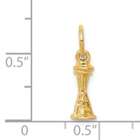 14K Yellow Gold Solid Polished Seattle Space Needle Charm view 4