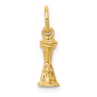 14K Yellow Gold Solid Polished Seattle Space Needle Charm view 1