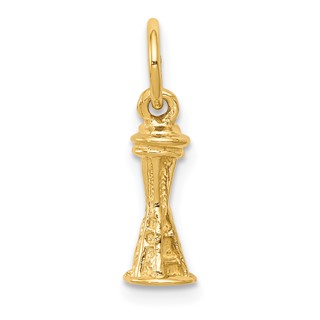 Gold Polished Space Needle Pendants