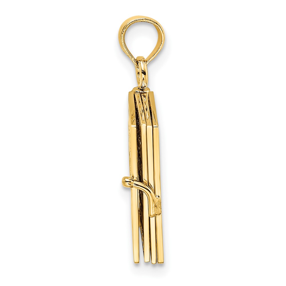 14K 3-D Moveable Hebrew Ten Commandments Book Charm (K8595)