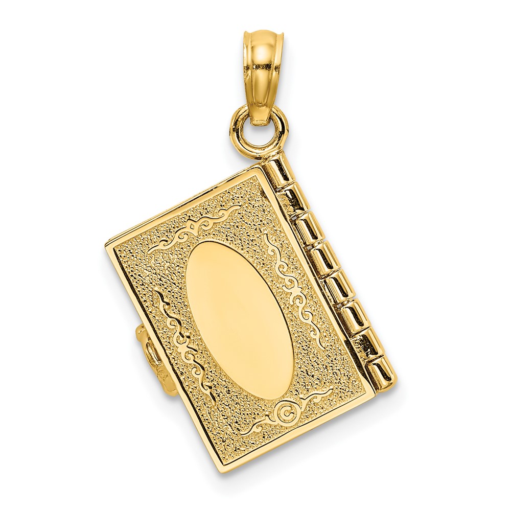 14K 3-D Moveable Hebrew Ten Commandments Book Charm (K8595)