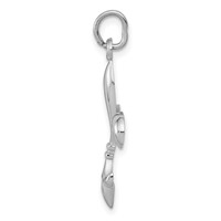 14K White Gold Hollow Fleur De Lis Charm view 2