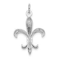 14K White Gold Hollow Fleur De Lis Charm view 3