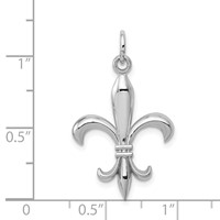 14K White Gold Hollow Fleur De Lis Charm view 4