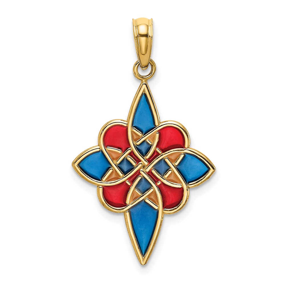 14K Enameled Celtic Knot Charm (K8639)