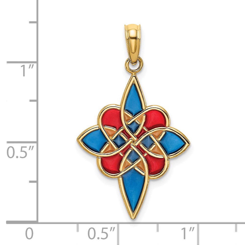 14K Enameled Celtic Knot Charm (K8639)