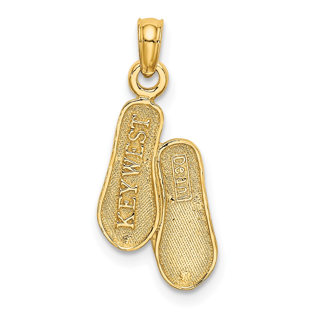 14K 3D KEY WEST Double Flip Flop Charm (K8642)