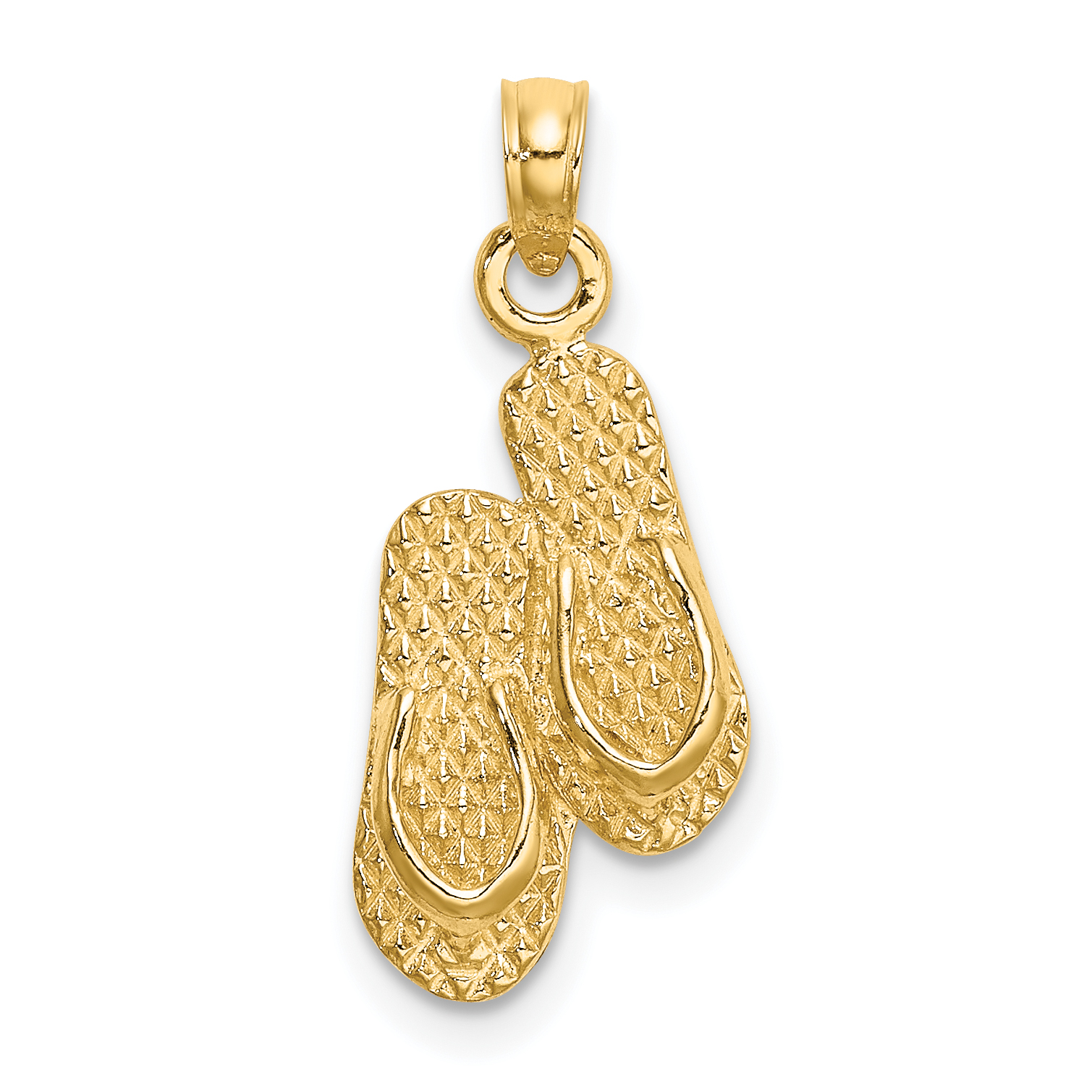 14K 3D KEY WEST Double Flip Flop Charm (K8642)