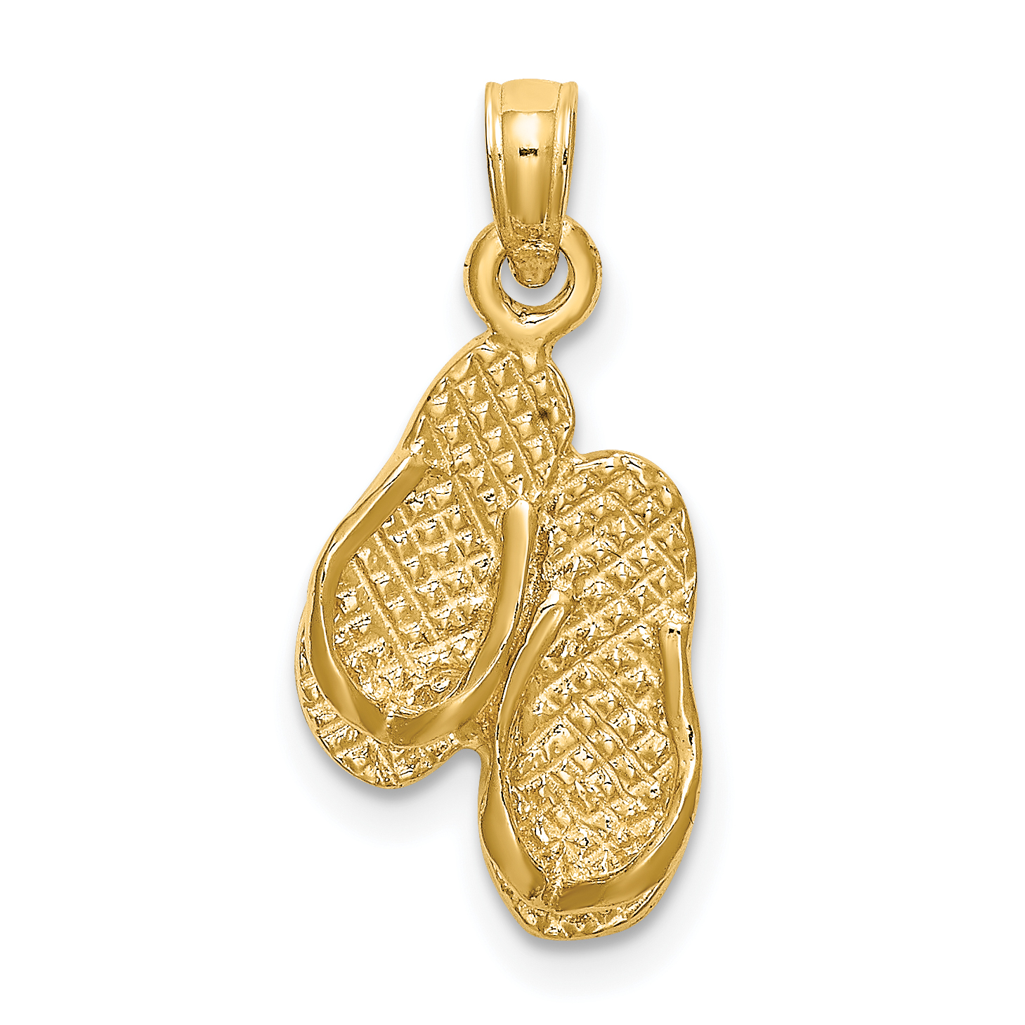14K 3-D PAWLEYS ISLAND Double Flip-flop Charm K8653 14K 3-D PAWLEYS ISLAND Double Flip-flop Charm K8653