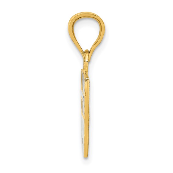 14k Solid Enameled Greece Flag Pendant