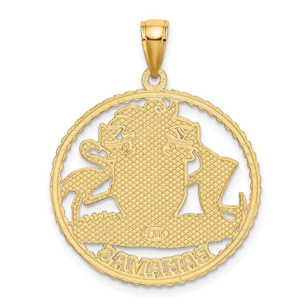 14K BAHAMAS Crest In Textured Frame Charm (K8660)