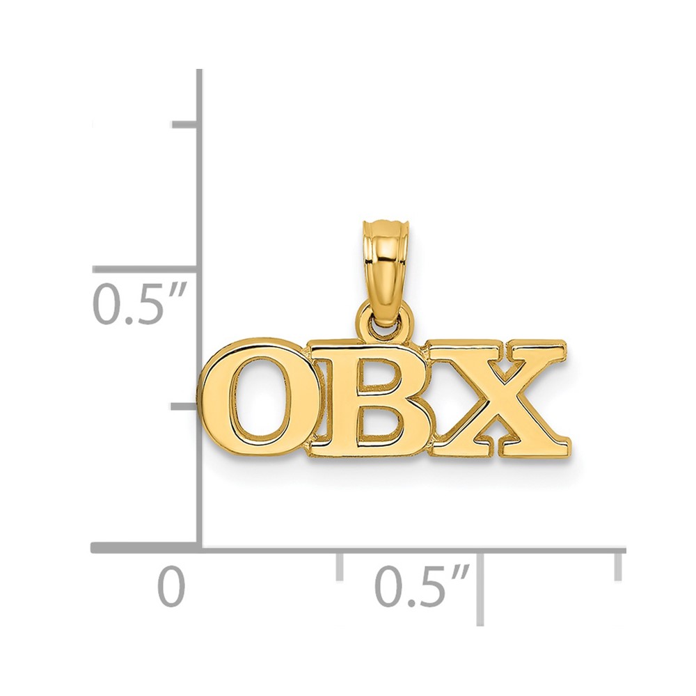 14K Polished OBX Charm (K8670)