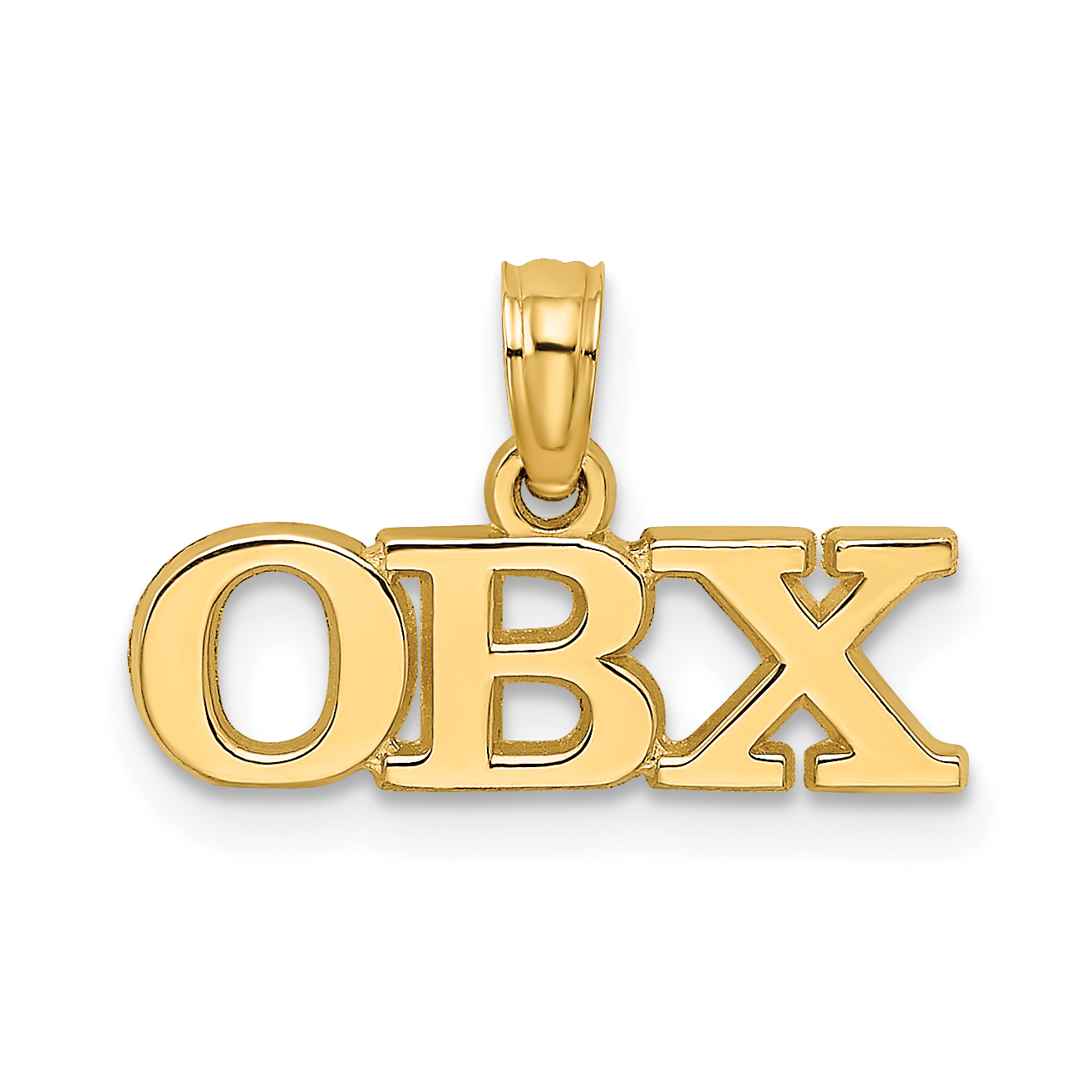 14K Polished OBX Charm (K8670)