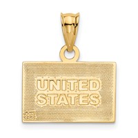 14K Yellow Gold Enameled United States Flag Pendant view 3