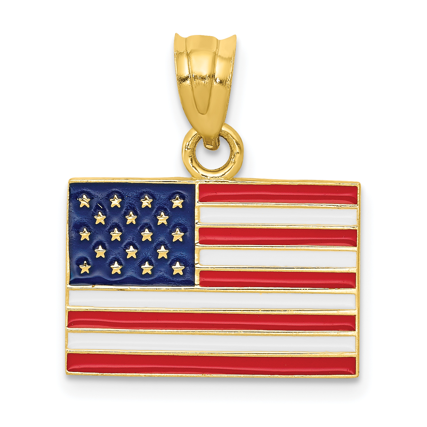 14k Enameled United States Flag Pendant (K868)