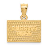 14K Yellow Gold Solid Enameled Puerto Rico Flag Pendant view 4