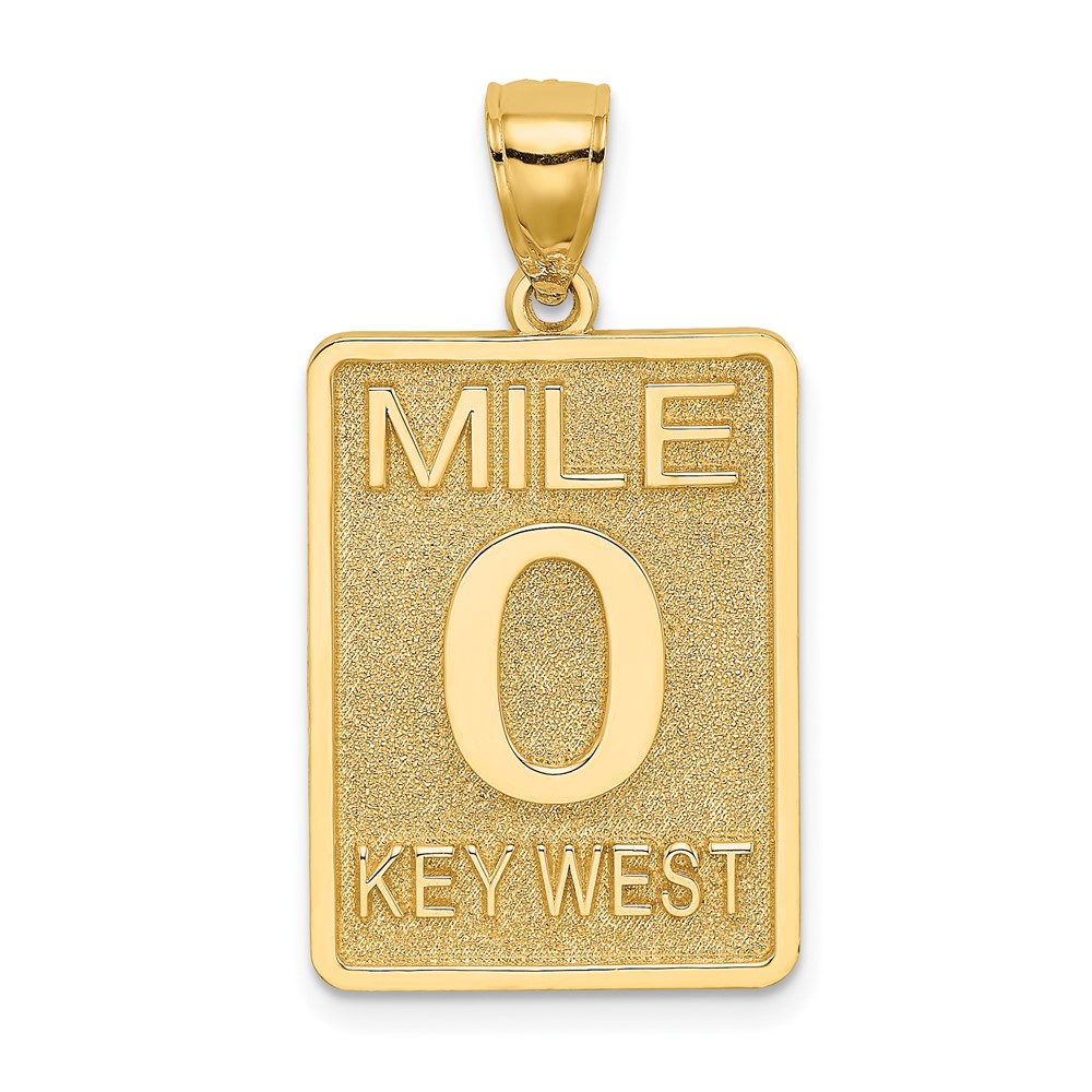 14K Mile Marker 0 / KEY WEST Charm (K8693)