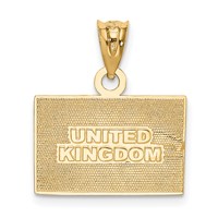 14K and White Rhodium Solid Enameled United Kingdom Flag Pendant view 3