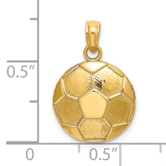 Gold Polished Soccer Pendants