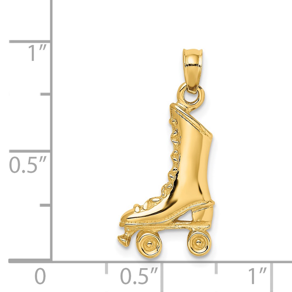 14K 3-D Roller Skate Charm (K8729)