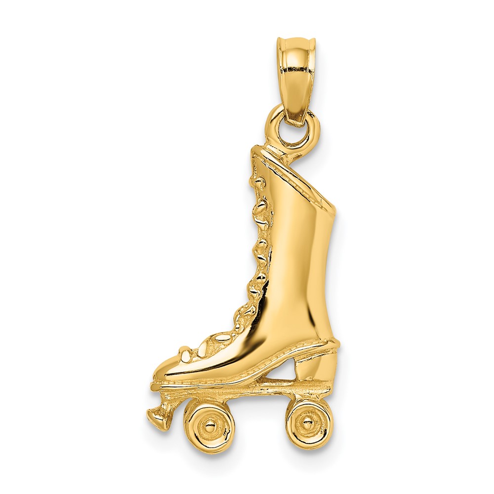 14K 3-D Roller Skate Charm (K8729)