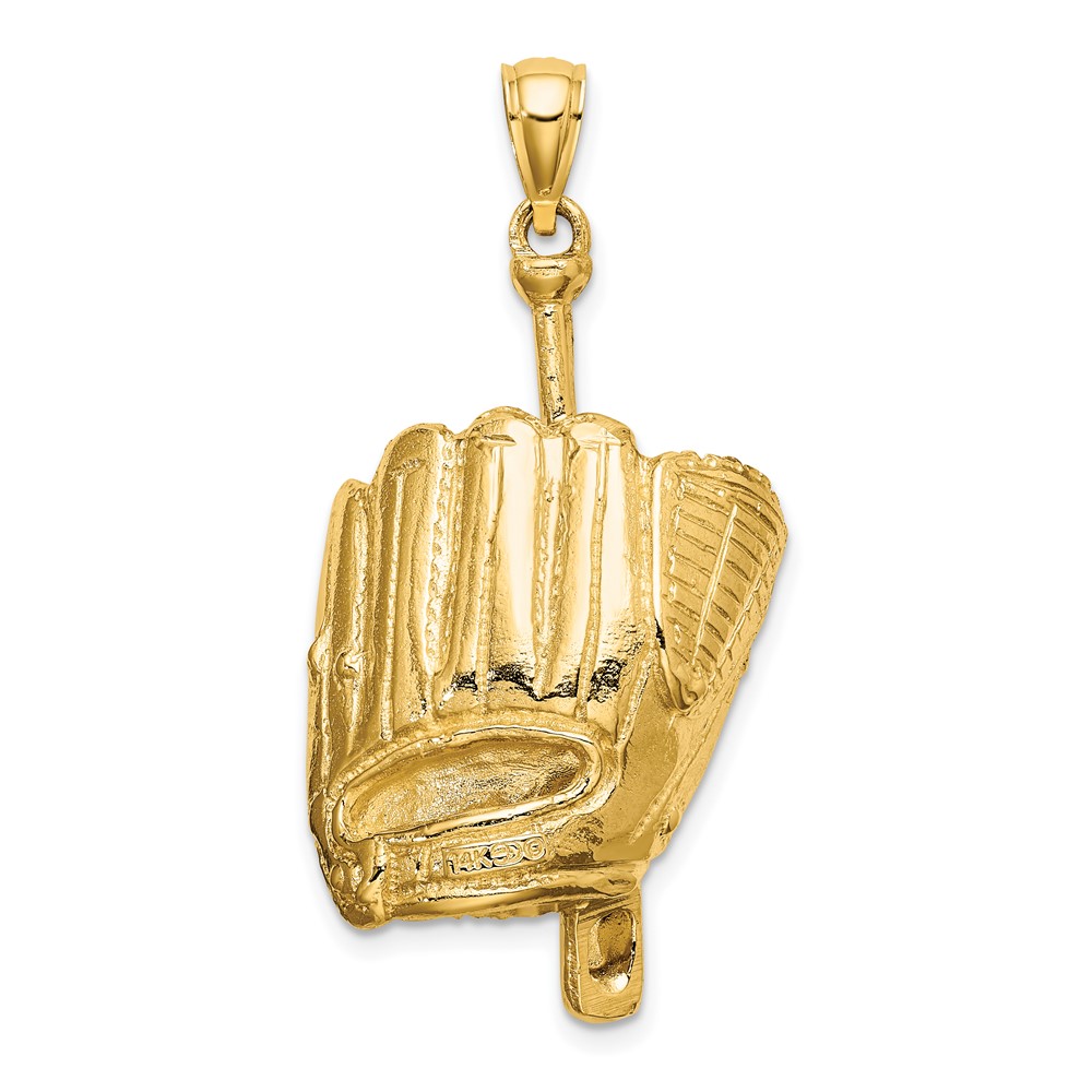14K 3-D Baseball Glove, Bat, Ball Charm (K8736)
