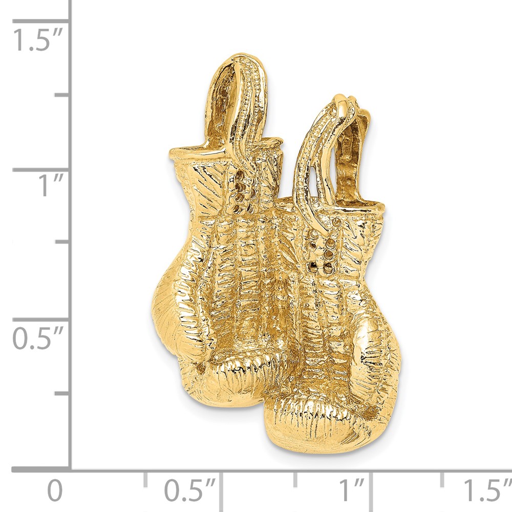 14K 3-D Textured Double Boxing Gloves Slide (K8737)