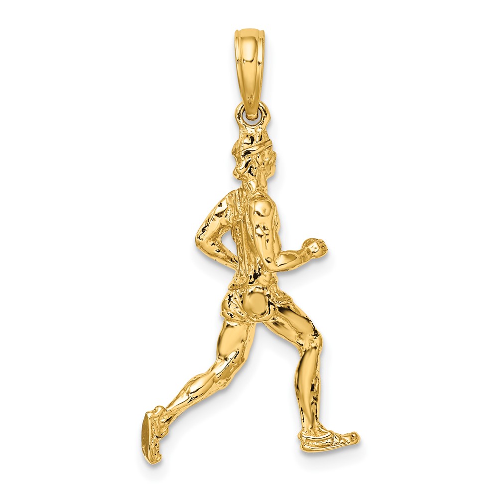 14K 3-D Polished Runner Charm (K8739)
