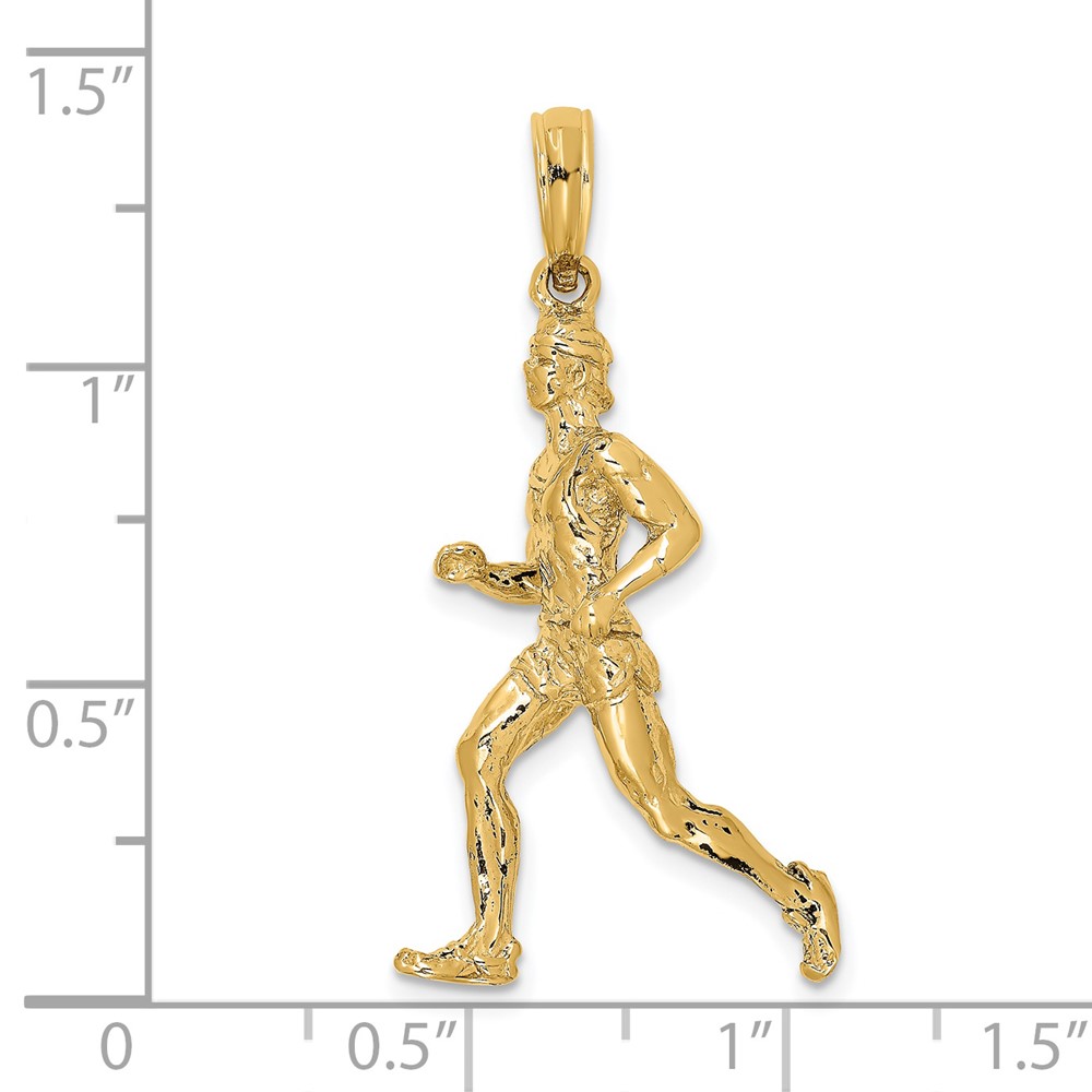 14K 3-D Polished Runner Charm (K8739)