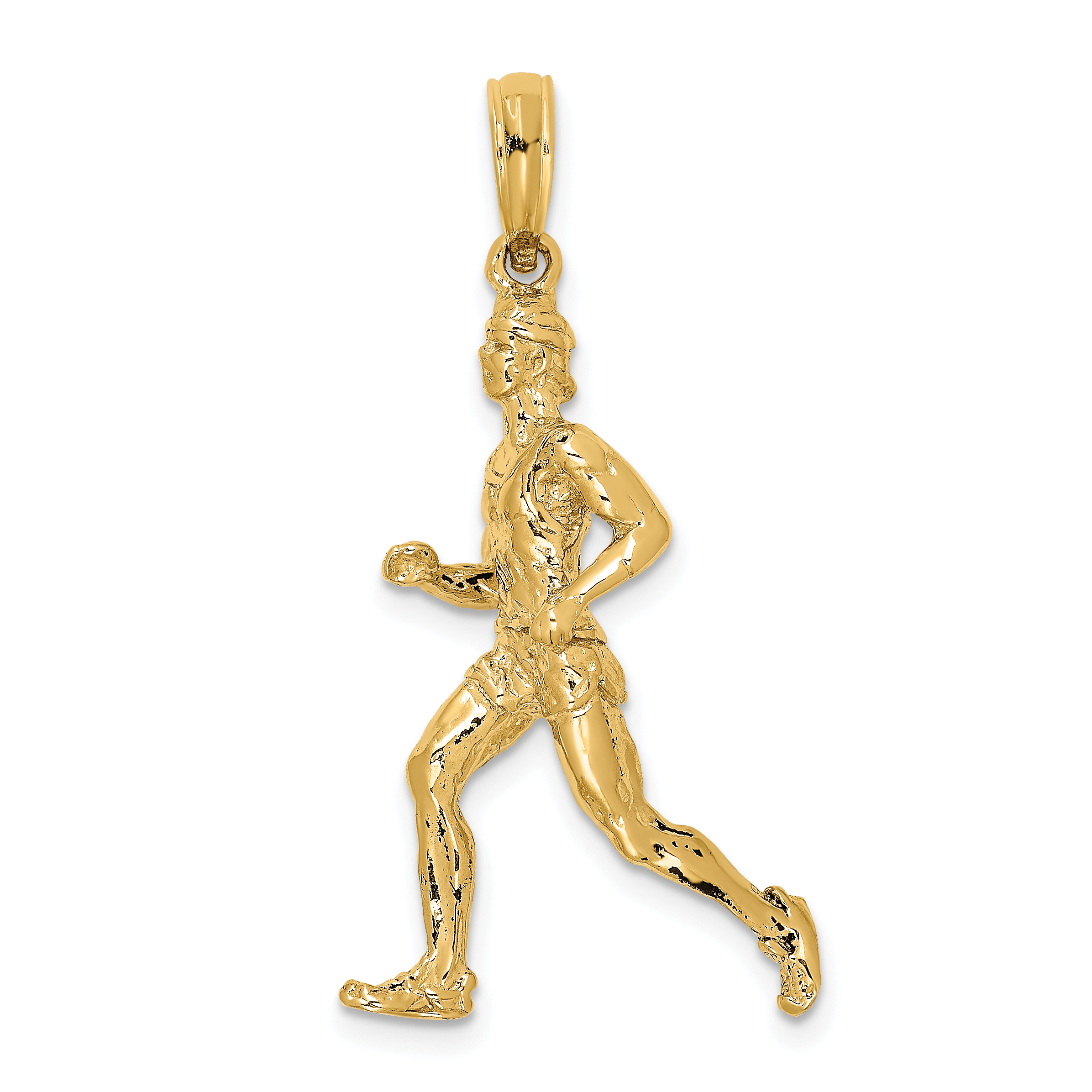 14K 3-D Polished Runner Charm (K8739)