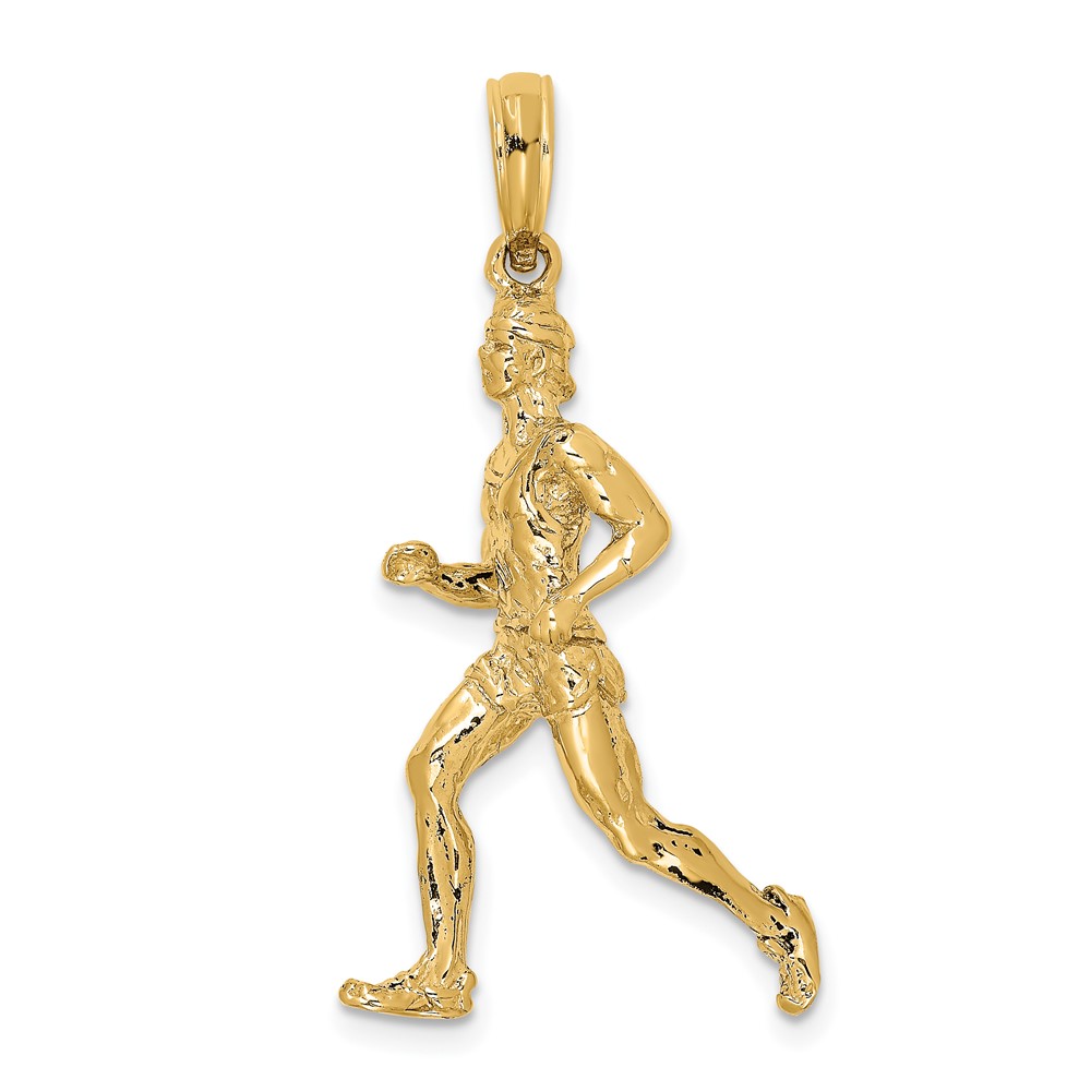 14K 3-D Polished Runner Charm (K8739)
