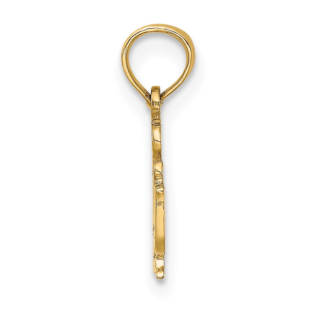 14K Polished  I HEART SWIMMING Charm (K8740)