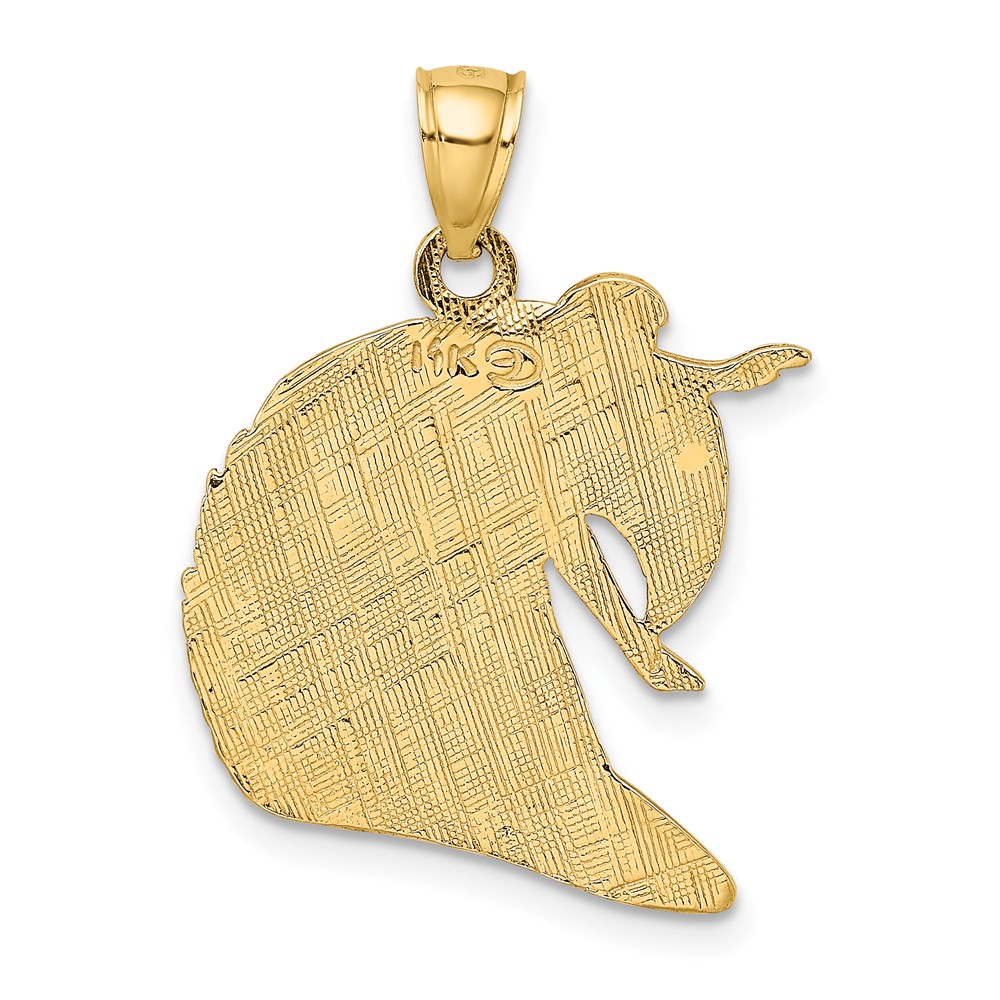 14K Polished and Textured Surfer and Wave Charm (K8742)