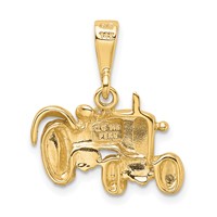 14K Yellow Gold Tractor Pendant view 3