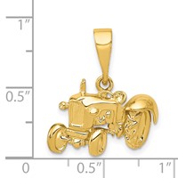 14K Yellow Gold Tractor Pendant view 4