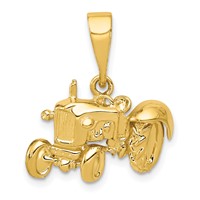 14K Yellow Gold Tractor Pendant view 1