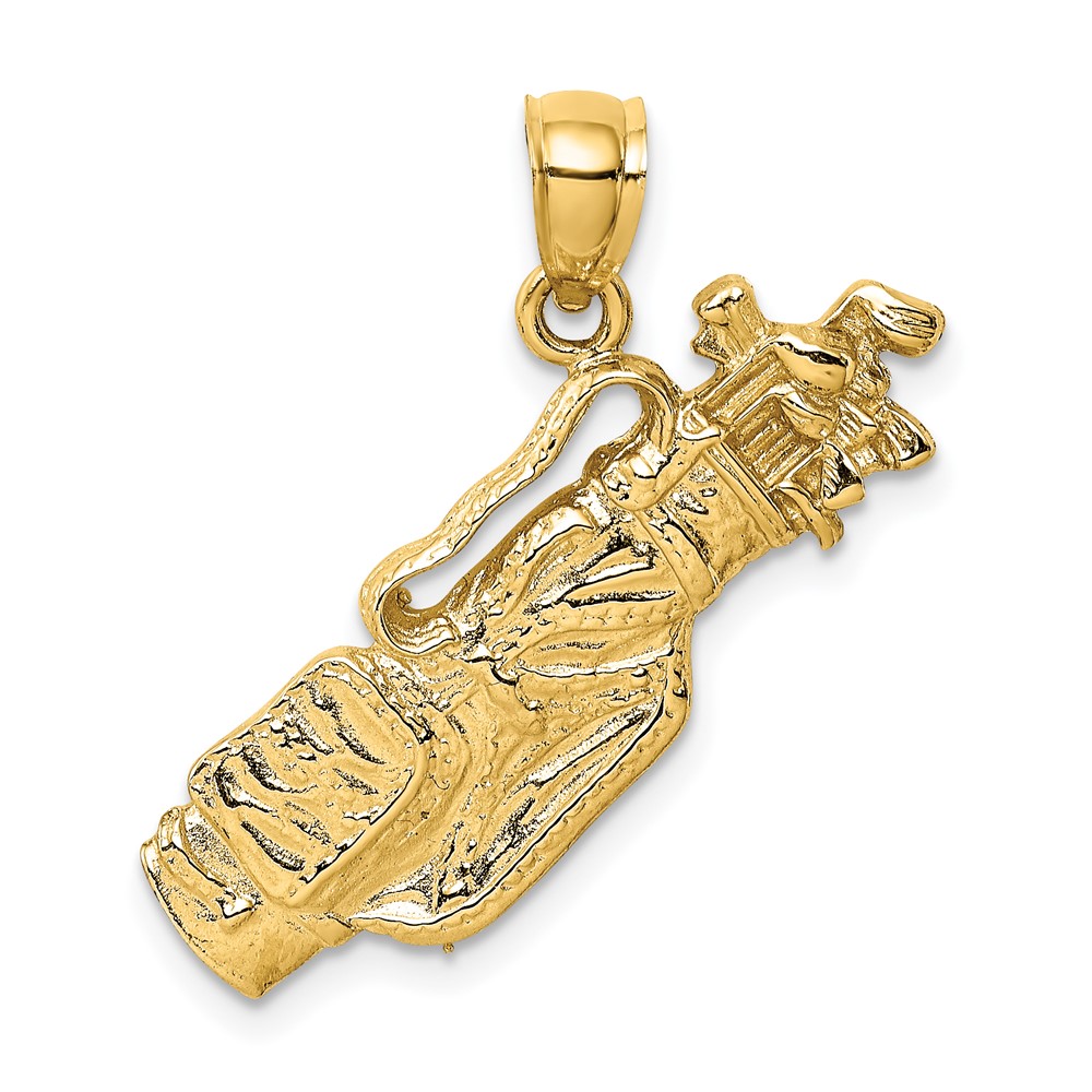14K 2-D Golf Bag and Clubs Charm (K8760)