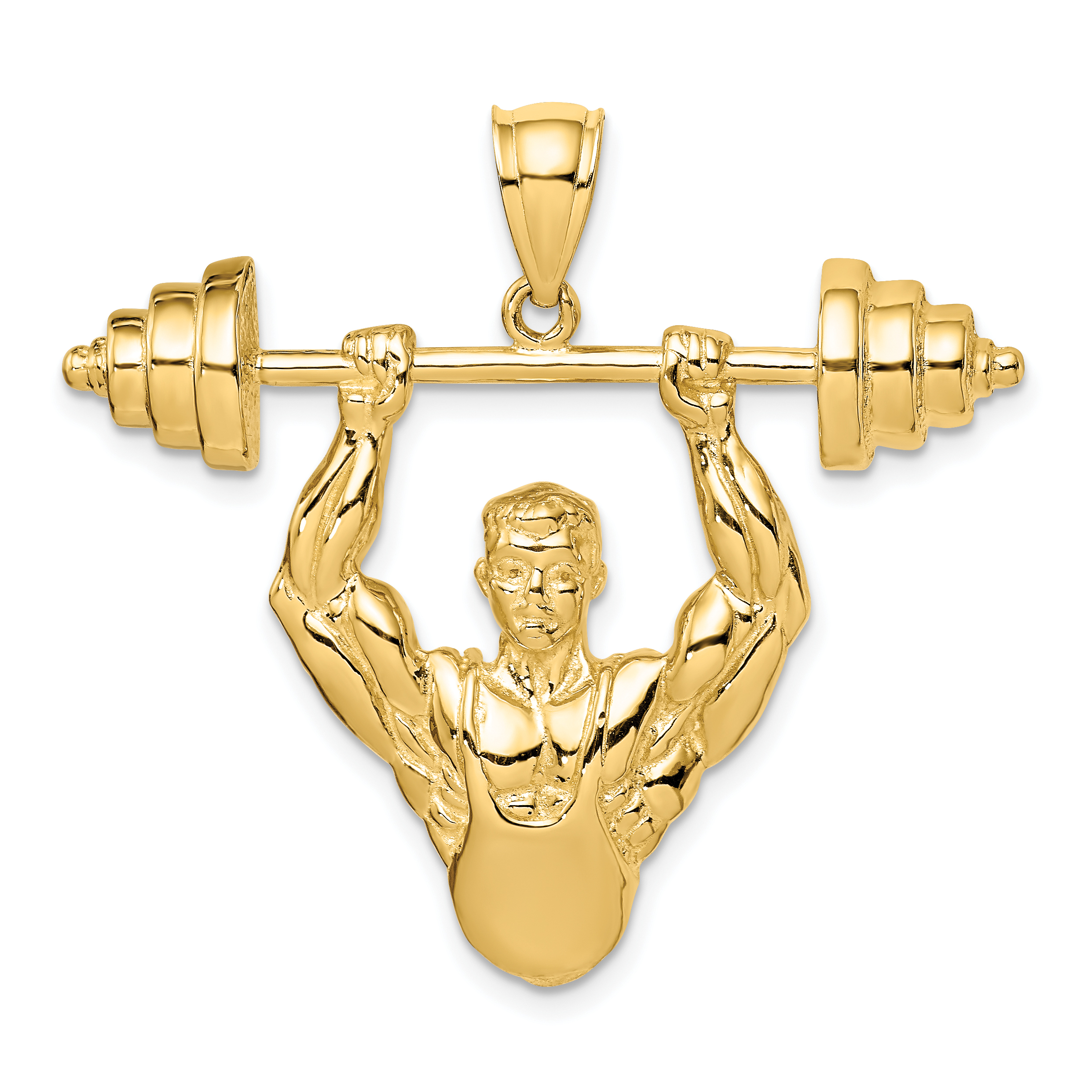14K Bodybuilder Pendant (K8764)