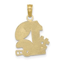 14K Yellow Gold #1 Football Charm with Helmet and Ball view 3