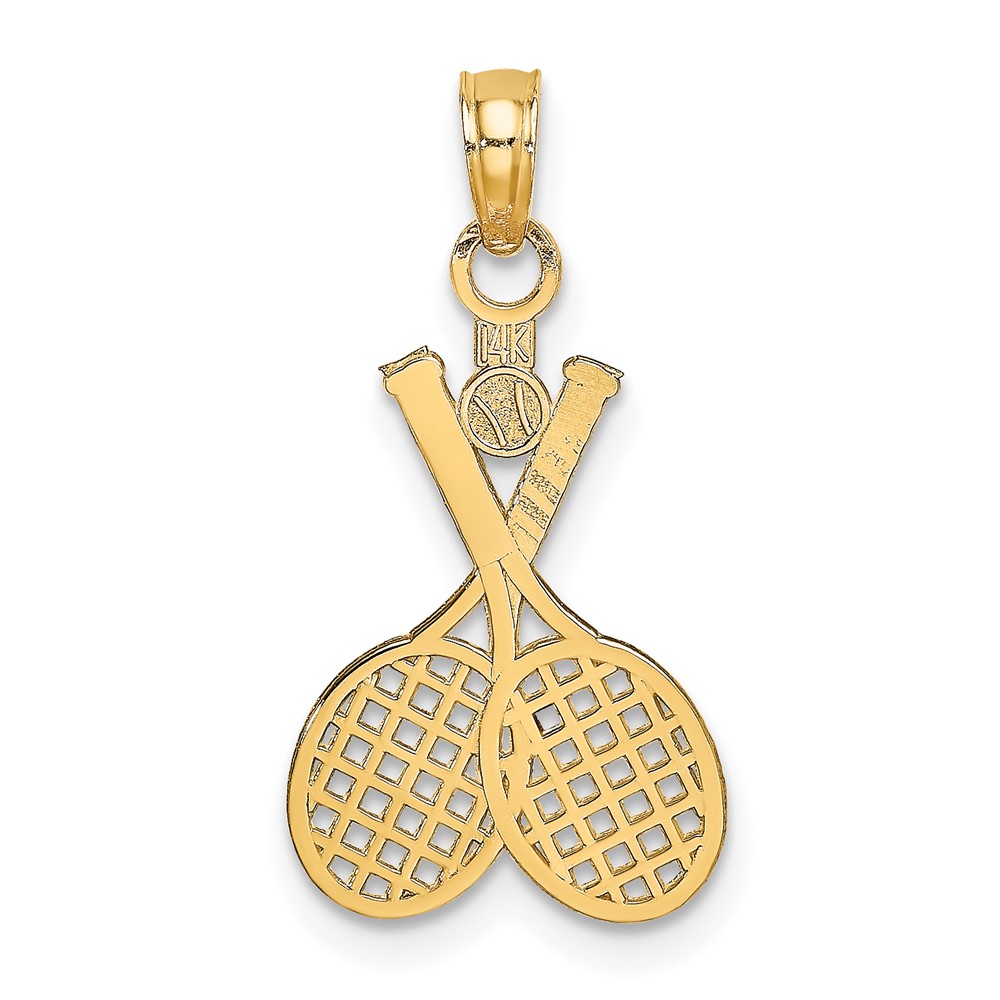 14K Double Tennis Racket w/ Ball Charm (K8779)