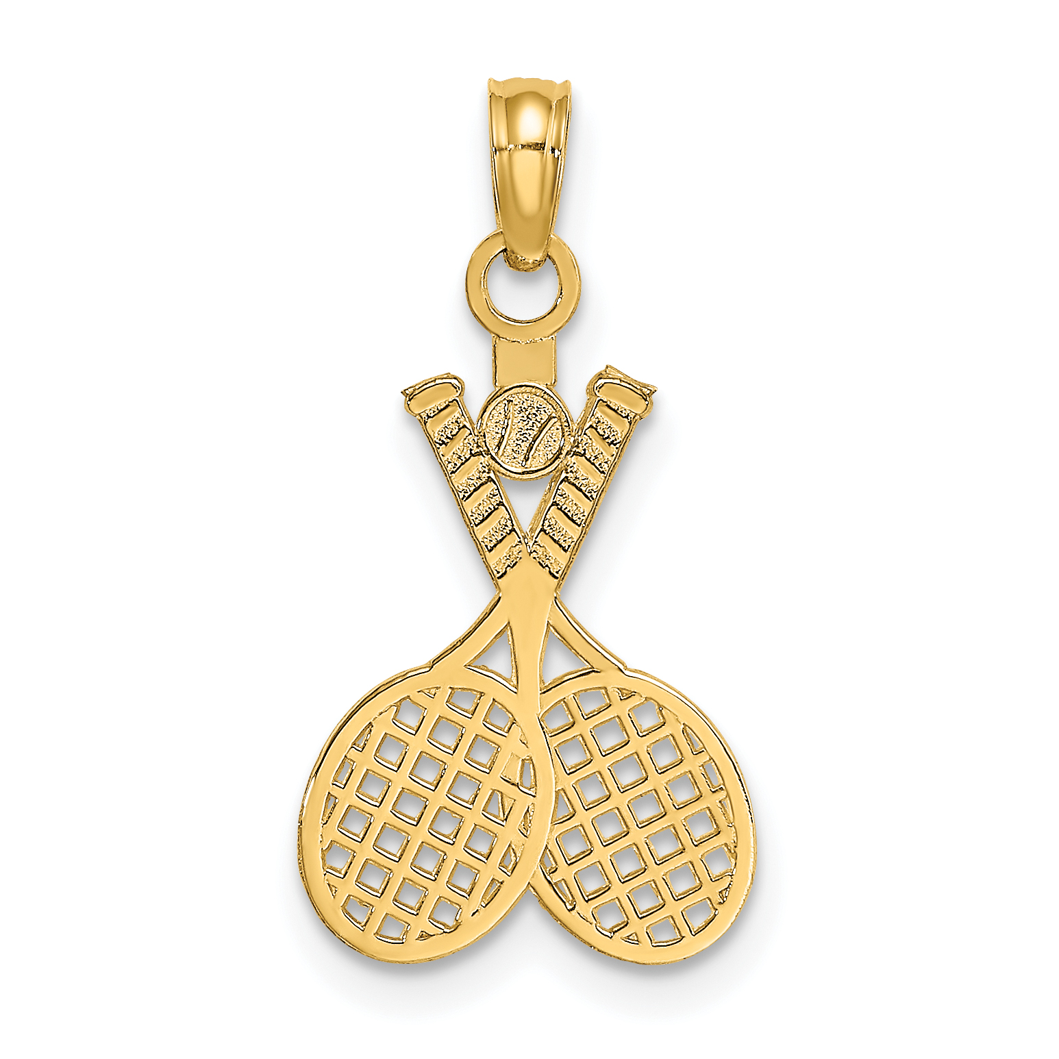 14K Double Tennis Racket w/ Ball Charm (K8779)